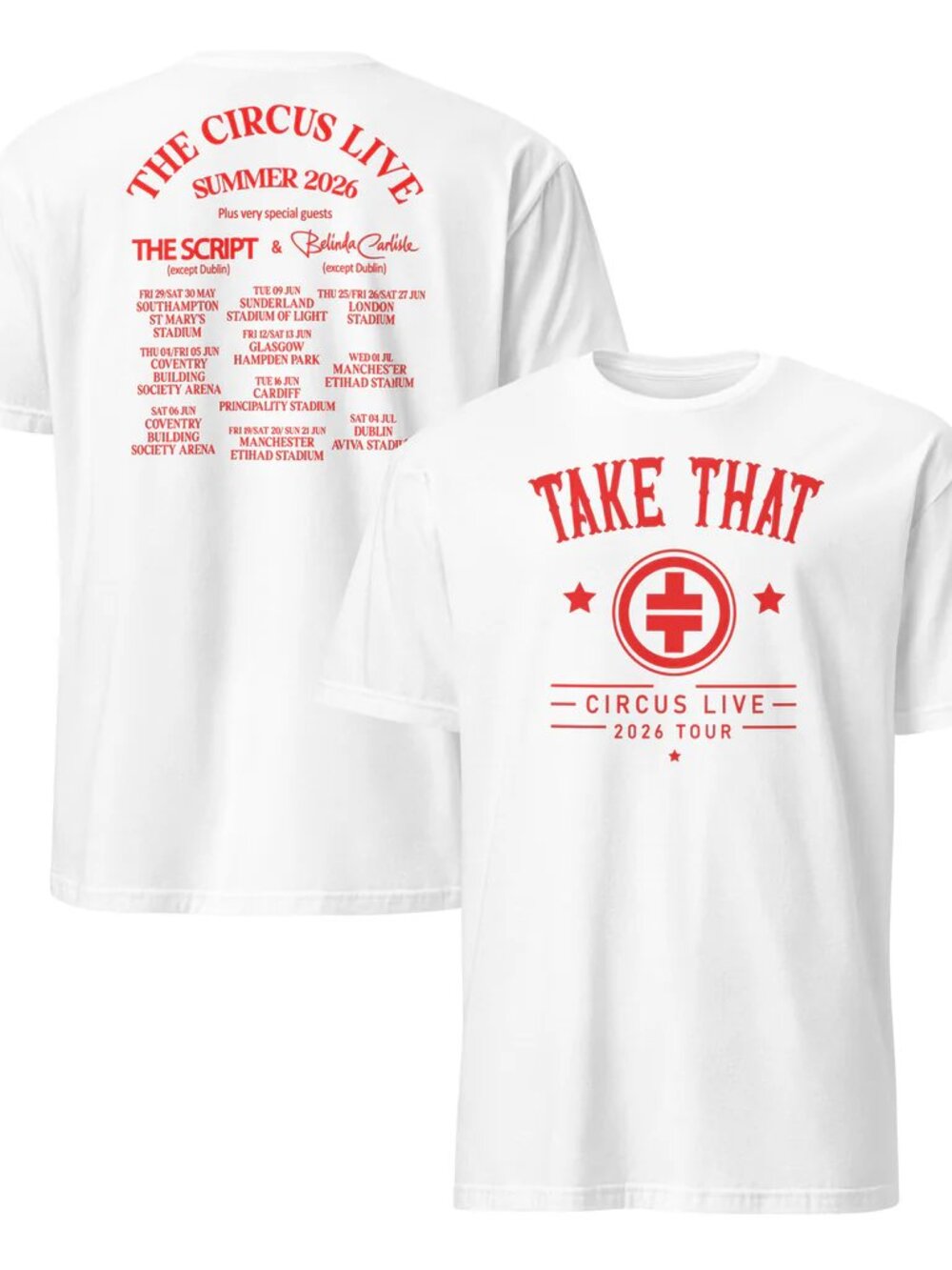 Take That Circus Live 2026 Tour Shirt Unisex Fan Concert Tee